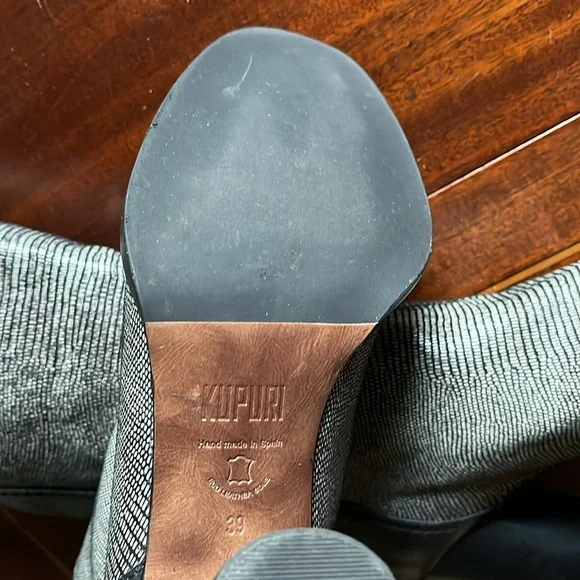 Almost NWT KUPURI - Black & Snakeskin Knee Boots - 39 EU / 9 US - Made in Spain - Picture 7 of 7